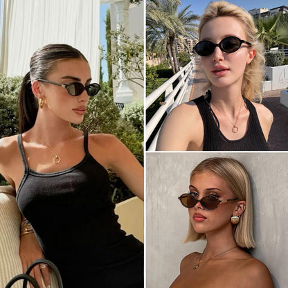 Shoes — Retro oval sunglasses for women in vintage 90s style