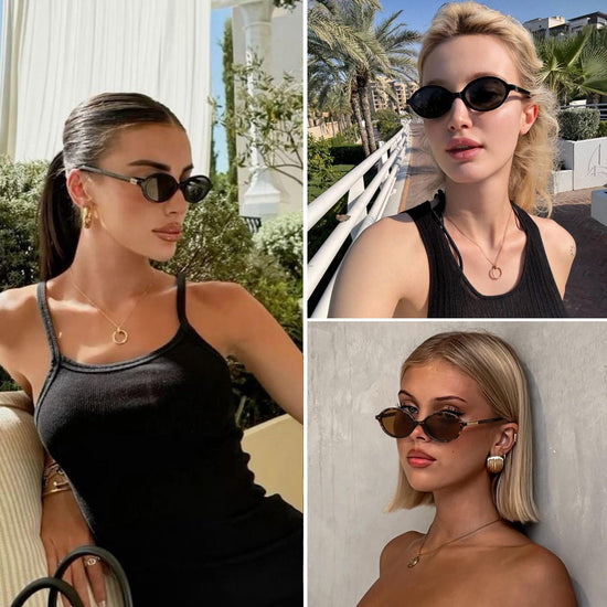 Shoes — Retro oval sunglasses for women in vintage 90s style