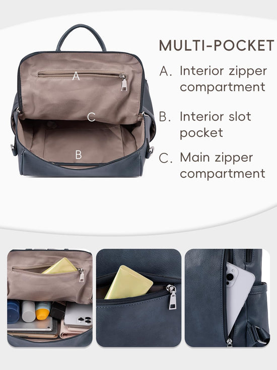 CLUCI backpack - PU leather anti-theft design for travel and everyday use.