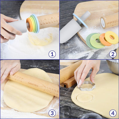 Geesta rolling pin - versatile baking toolGeesta rolling pin - durable and easy to use