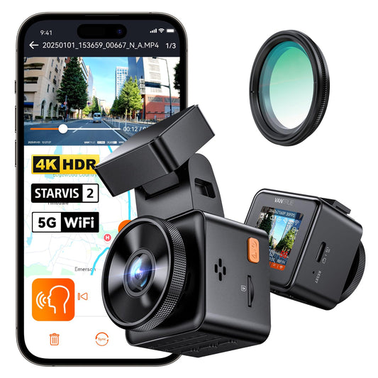 Vantrue E1 Pro 4K mini dash cam — 4K resolution with night vision and GPS support