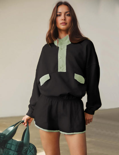 Seetaa women's coordinated outfit — summer lounge sweatsuit with pocket