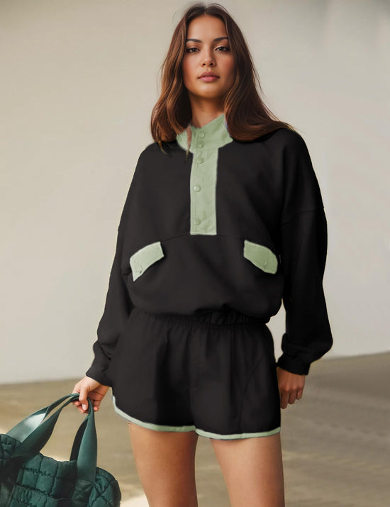 Seetaa women's coordinated outfit — summer lounge sweatsuit with pocket