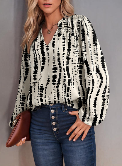Dokotoo floral print smocked long sleeve chiffon shirt