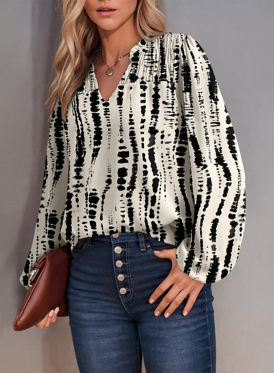 Dokotoo floral print smocked long sleeve chiffon shirt