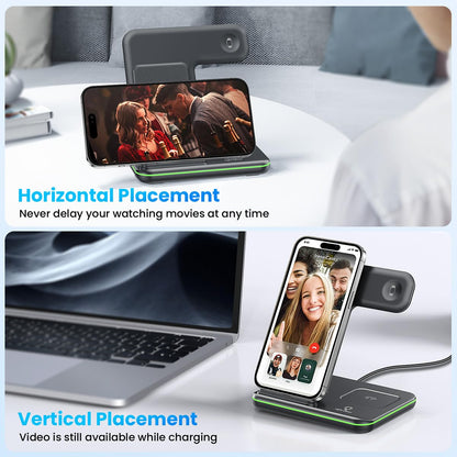 Charging adapter — WAITIEE 3 in 1 wireless charger for iPhone, Apple Watch, AirPods
