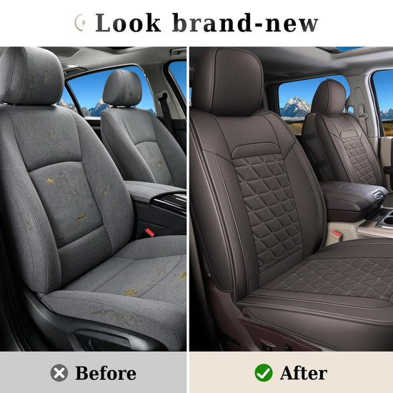 Coverado leather car seat covers — waterproof design for Dodge Ram 1500 2002-2026