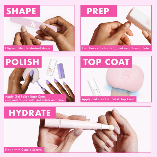 Olive & June gel mani system set — easy at-home manicure kit with LED lamp and tools