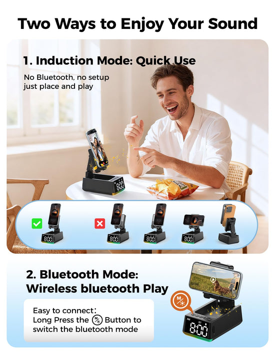 Bluetooth speaker with phone stand and HD sound for gifts for him or her