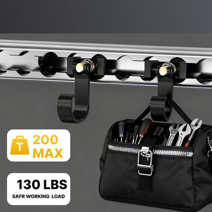 vandrabase 2Pcs Strong Heavy Duty L Track Hooks with Single Stud Fitting, 200LBS Max Load Capacity, Durable Tie Down Accessories for Trailers, Trucks, Vans, Garages, Workshop, Cargo Management