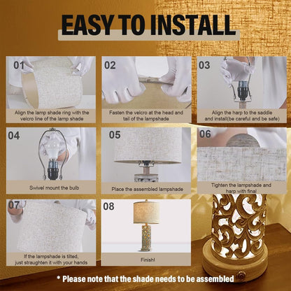 OYEARS lamp set - 3-way dimmable touch control rustic design for home and office