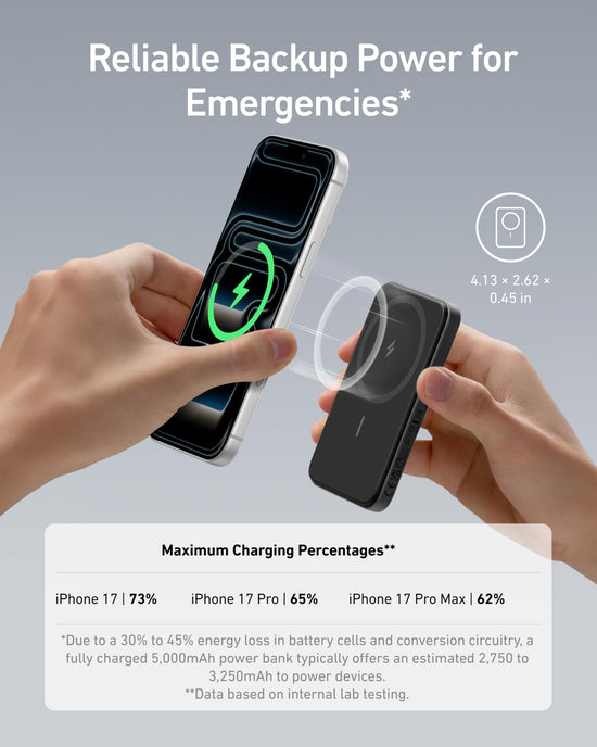 Anker 621 magnetic portable charger — 5,000mAh wireless power bank with USB-C cable