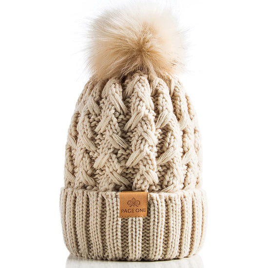 PAGE ONE winter ribbed beanie with pompom