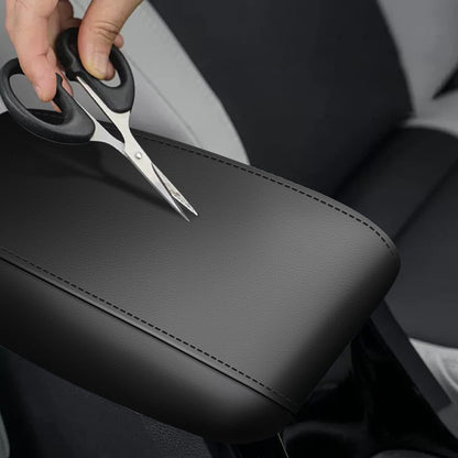 AOMSAZTO console covers - Armrest covers for 2019-2025 Subaru Forester in black with black stitches