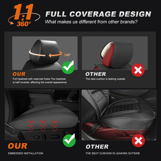AOMSAZTO vehicle seat cover - Custom fit faux leather for Ford F150 and F250-F450 2015-2026