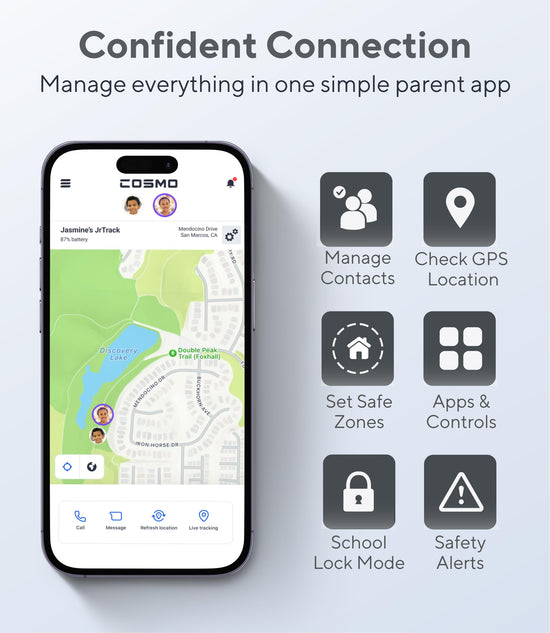 JrTrack 4 Kids smart watch by Cosmo — Enhanced parental controls and GPS tracking