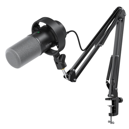 FIFINE K688 microphone - USB/XLR dynamic with boom arm and mute button