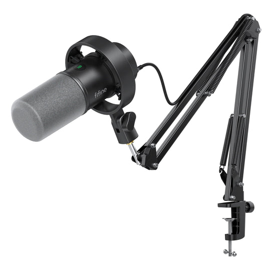 FIFINE K688 microphone - USB/XLR dynamic with boom arm and mute button
