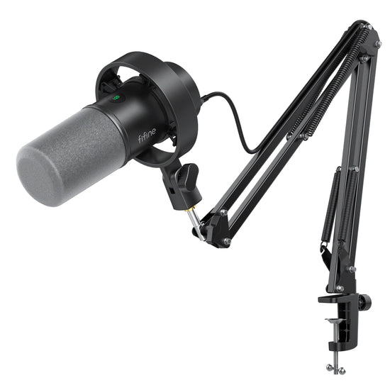FIFINE K688 microphone - USB/XLR dynamic with boom arm and mute button