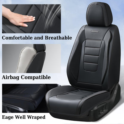 Coverado seat covers - waterproof nappa leather front seat covers for most cars