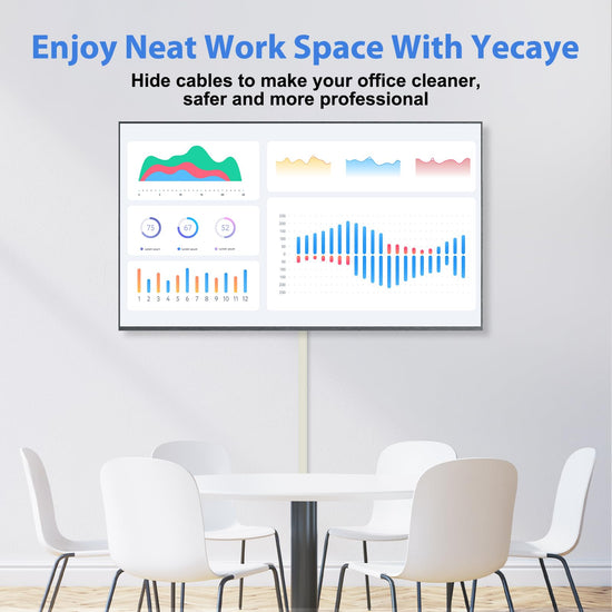 Yecaye cord management cover — easy install cable kit for home office