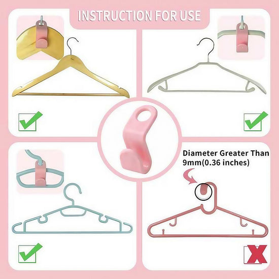 Space Saving Hanger Hooks, 50pcs, Polypropylene, 5KG Max Capacity, White Closet Hangers for Clothes (50PCS)