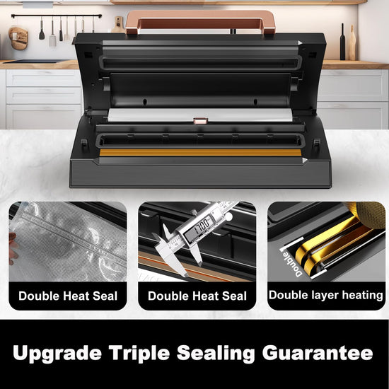 Vacuum sealer machine — Fully automatic with built-in cutter and bags storage