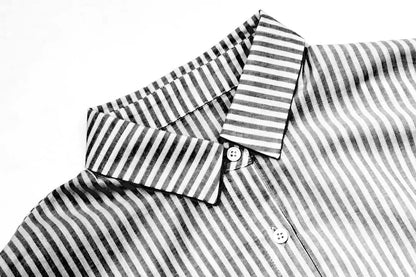 utcoco women's striped maxi shirt dress - casual loose button down style
