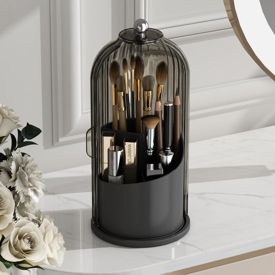 Caddy — Rotating design with lid for makeup brushes and tools