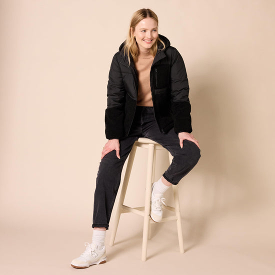 Amazon Essentials outerwear - women's full-zip sherpa fleece hooded puffer jacketAmazon Essentials outerwear - women's full-zip sherpa fleece jacket
