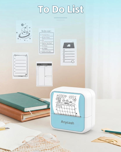 Anycash sticker printer - Bluetooth inkless mini printer for iPhone and more
