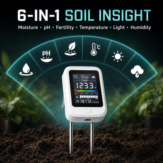 Soil Moisture Meter, 6-in-1 Soil pH Tester Test Kit for Garden, Lawn, Farm