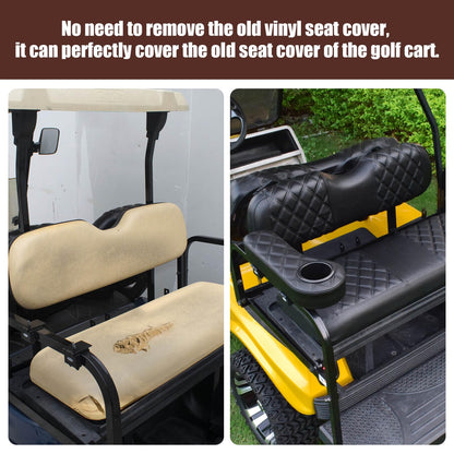 NOKINS Golf cart seat cover — No staples required with black stitching