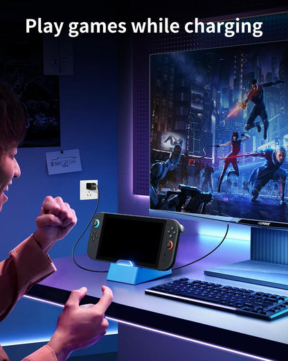 CAWOOSOO Blue TV Dock Station for Nintendo Switch 2 and 1