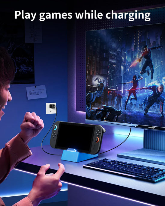 CAWOOSOO Blue TV Dock Station for Nintendo Switch 2 and 1