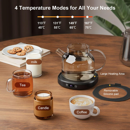 Bsigo smart coffee mug warmer — temperature setting and auto shut off features