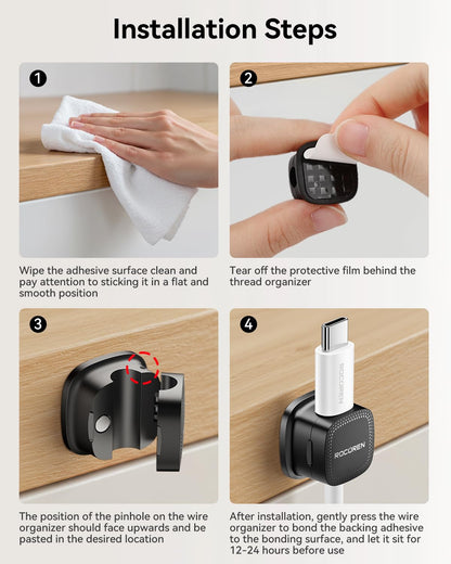 Rocoren magnetic cable clips — magnetic design for organized cables