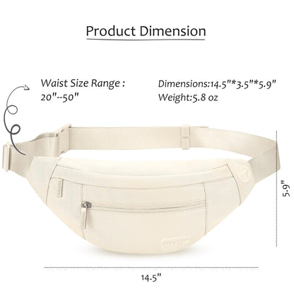 MASTTOP waist pack — large crossbody design with 4 zipper pockets and phone bag