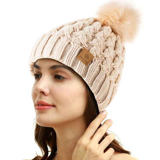 PAGE ONE winter ribbed beanie with pompom