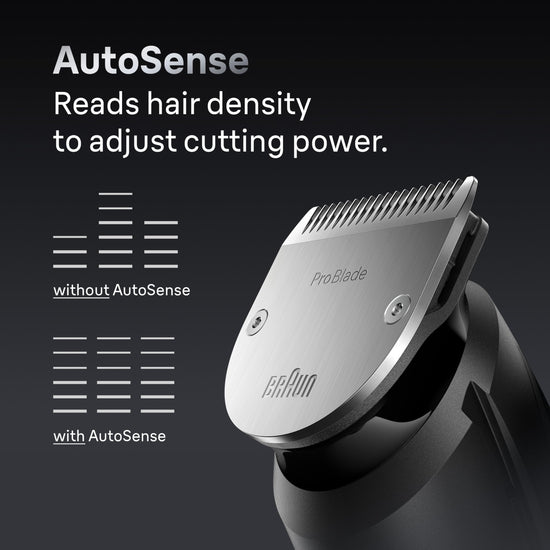Braun Series 7 74 hair trimmer — stainless steel, waterproof, cordless