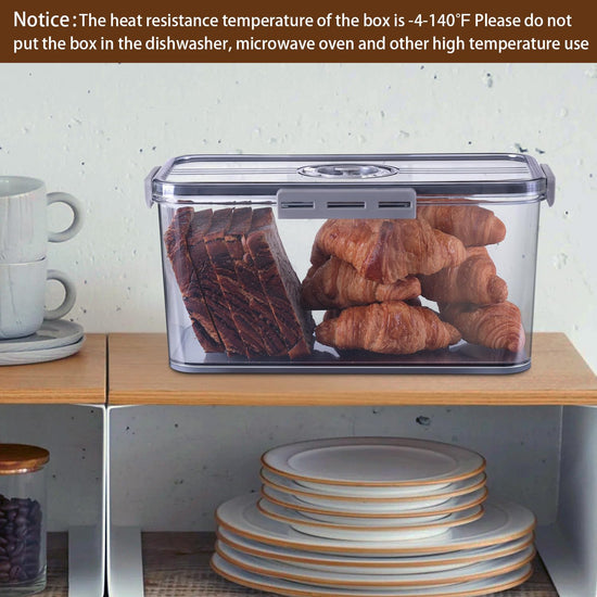 Gifhomfix bread box — Airtight bread storage container with lid and time recording feature