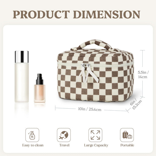 Prite cosmetic case — large floral quilted design for travel and toiletries