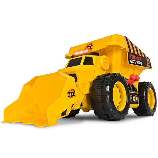 Maxx Action motorized dig rig – excavator and dump truck toy with joystick control for toddlers