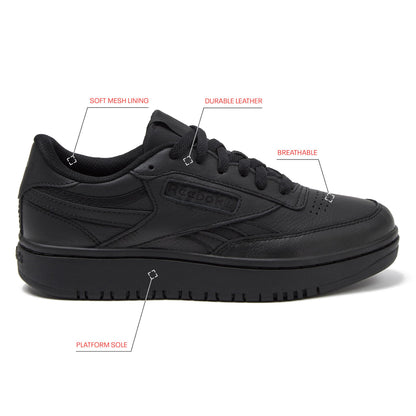 Reebok Womens Club C Double Revenge Platform Tennis Shoes - Fashion Womens Sneakers
