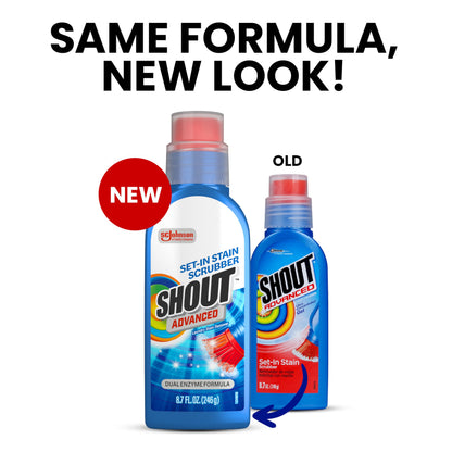 Shout laundry detergent — Advanced stain remover gel with built-in scrubber brush