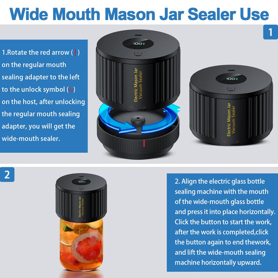 Electric mason jar vacuum sealer machine - vacuum sealing kit included