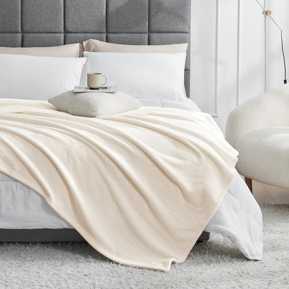Hansleep flannel fleece throw blanket — super soft fluffy plush for all seasons