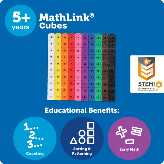 Learning Resources MathLink cubes — set of 100 math manipulatives for kids 5+