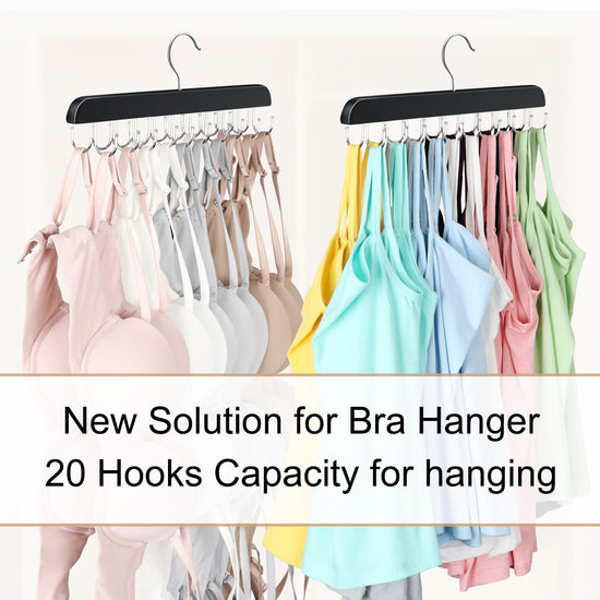 Clothes hanger — Foldable wood design with 20 hooks capacity for space saving storage