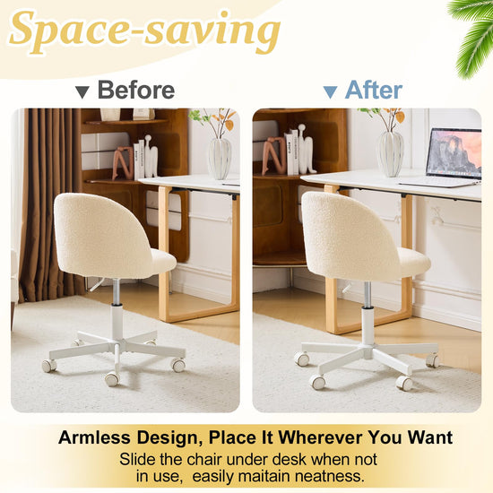 VINGLI desk chair with lumbar support and rolling swivel wheel